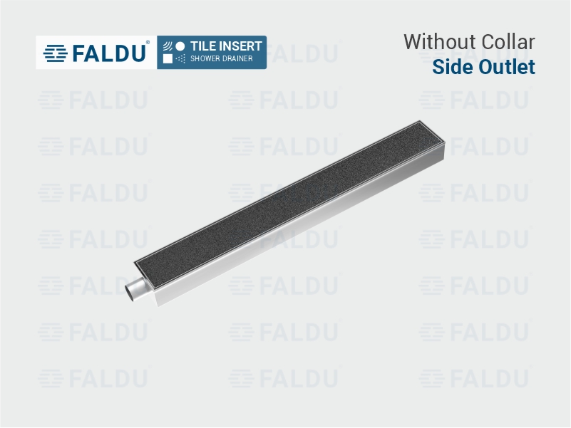 TILE INSERT Reversible Shower Drainer Without Collar & With Side Outlet FALDU 3