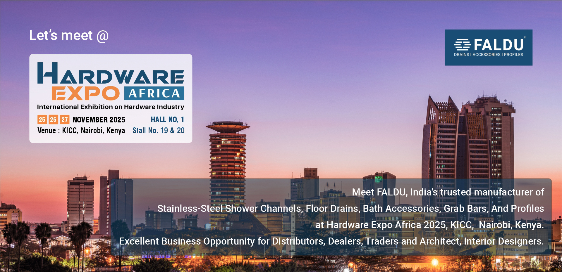 FALDU participating in Hardware Expo Africa 2025, KICC, Nairobi, Kenya.