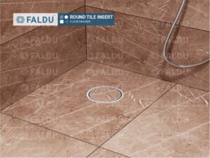 ROUND TILE INSERT Reversible Floor Drainer FALDU 1